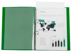 Classeur kangourou liderpapel 2 anneaux en d 25mm polypropylene 283x320mm document a4 coloris vert