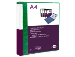 Classeur kangourou liderpapel 2 anneaux en d 25mm polypropylene 283x320mm document a4 coloris vert