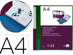 Classeur kangourou liderpapel 2 anneaux en d 25mm polypropylene 283x320mm document a4 coloris vert