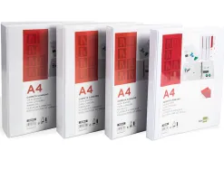 Classeur kangourou liderpapel 4 anneaux 55mm 283x320mm document a4 plastique dos 78mm coloris blanc