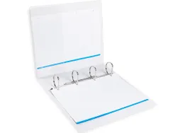 Classeur kangourou liderpapel 4 anneaux 55mm 283x320mm document a4 plastique dos 78mm coloris blanc