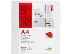 Classeur kangourou liderpapel 4 anneaux 55mm 283x320mm document a4 plastique dos 78mm coloris blanc