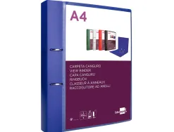 Classeur kangourou liderpapel 2 anneaux en d 40mm polypropylene 283x320mm document a4 coloris bleu translucide