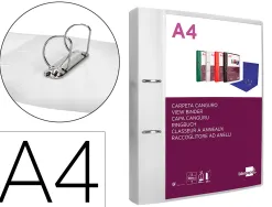 Classeur kangourou liderpapel 2 anneaux en d 40mm polypropylene 283x320mm document a4 coloris