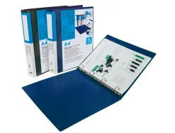 Classeur kangourou liderpapel 4 anneaux en d 25mm 283x320mm document a4 210x297mm polypropylène coloris noir