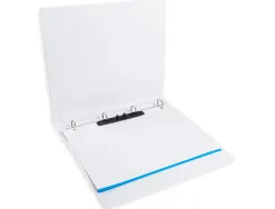 Classeur kangourou liderpapel 4 anneaux 16mm 283x320mm document a4 plastique dos 28mm coloris blanc