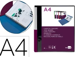 Classeur kangourou liderpapel 2 anneaux en d 25mm polypropylene 283x320mm document a4 coloris noir