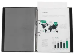 Classeur kangourou liderpapel 2 anneaux en d 25mm polypropylene 283x320mm document a4 coloris noir