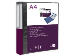 Classeur kangourou liderpapel 2 anneaux en d 25mm polypropylene 283x320mm document a4 coloris noir