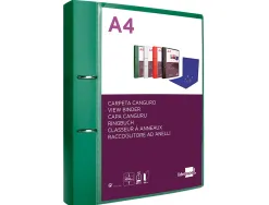 Classeur kangourou liderpapel 2 anneaux en d 40mm polypropylene 283x320mm document a4 coloris vert