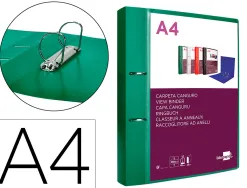 Classeur kangourou liderpapel 2 anneaux en d 40mm polypropylene 283x320mm document a4 coloris vert