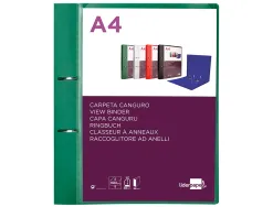 Classeur kangourou liderpapel 2 anneaux en d 40mm polypropylene 283x320mm document a4 coloris vert