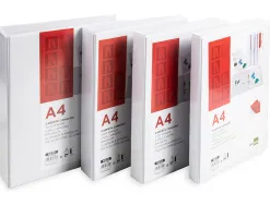 Classeur kangourou liderpapel 2 anneaux 16mm 283x320mm document a4 plastique dos 28mm coloris blanc
