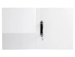 Classeur kangourou liderpapel 2 anneaux 16mm 283x320mm document a4 plastique dos 28mm coloris blanc