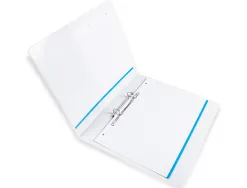 Classeur kangourou liderpapel 2 anneaux 16mm 283x320mm document a4 plastique dos 28mm coloris blanc