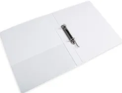 Classeur kangourou liderpapel 2 anneaux 16mm 283x320mm document a4 plastique dos 28mm coloris blanc