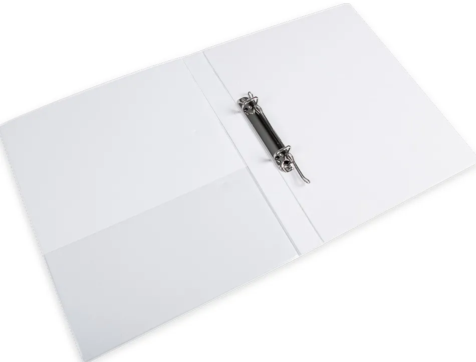 Classeur kangourou liderpapel 2 anneaux 16mm 283x320mm document a4 plastique dos 28mm coloris blanc