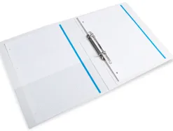 Classeur kangourou liderpapel 2 anneaux 16mm 283x320mm document a4 plastique dos 28mm coloris blanc