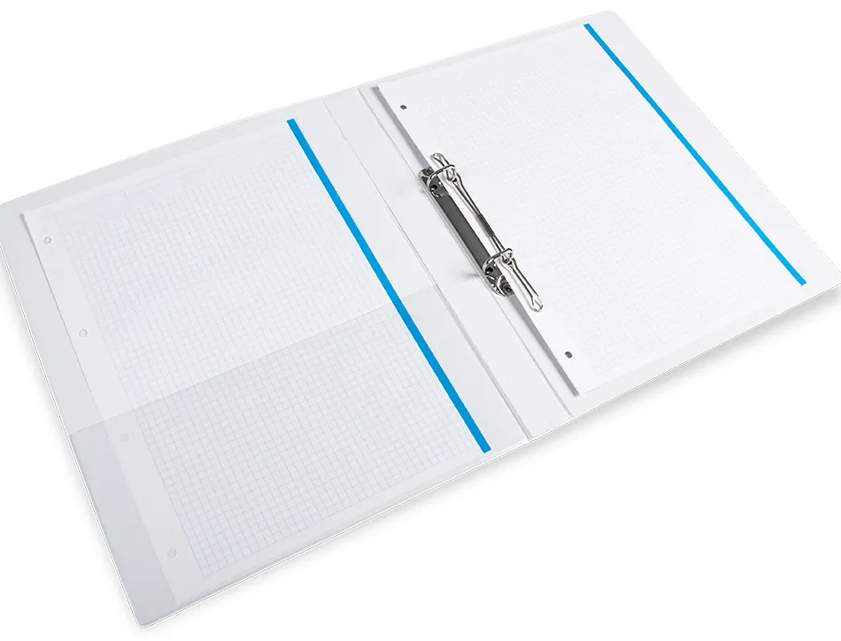 Classeur kangourou liderpapel 2 anneaux 16mm 283x320mm document a4 plastique dos 28mm coloris blanc