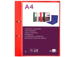 Classeur kangourou liderpapel 2 anneaux en d 40mm polypropylene 283x320mm document a4 coloris rouge