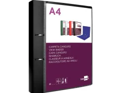 Classeur kangourou liderpapel 2 anneaux en d 40mm polypropylene 283x320mm document a4 coloris noir