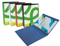 Classeur kangourou liderpapel 2 anneaux en d 25mm polypropylene 283x320mm document a4 coloris bleu