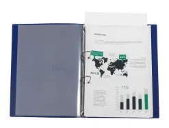 Classeur kangourou liderpapel 2 anneaux en d 25mm polypropylene 283x320mm document a4 coloris bleu