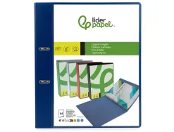 Classeur kangourou liderpapel 2 anneaux en d 25mm polypropylene 283x320mm document a4 coloris bleu