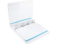 Classeur kangourou liderpapel 4 anneaux 40mm 283x320mm document a4 plastique dos 68mm coloris blanc