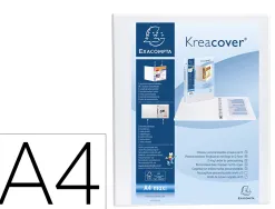 Classeur kreacover exacompta personnalisable a4 capacite 180 feuilles couv rigide 4 anneaux dos de 34 mm coloris