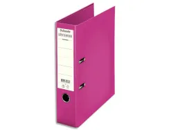 Classeur levier esselte chromos plus a4 polypropylène griffes blocage dos 80mm grand porte étiquette coloris fuchsia