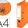 Classeur levier esselte chromos plus a4 polypropylène griffes blocage dos 80mm grand porte-étiquette coloris orange