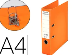 Classeur levier esselte chromos plus a4 polypropylène griffes blocage dos 80mm grand porte-étiquette coloris orange