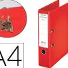 Classeur levier esselte chromos plus a4 polypropylène griffes blocage dos 80mm grand porte-étiquette coloris rouge