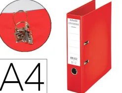Classeur levier esselte chromos plus a4 polypropylène griffes blocage dos 80mm grand porte-étiquette coloris rouge