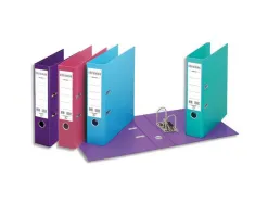 Classeur levier esselte chromos plus a4 polypropylène griffes blocage dos 80mm grand porte-étiquette coloris assortis