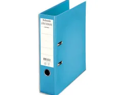 Classeur levier esselte chromos plus a4 polypropylène griffes blocage dos 80mm grand porte-étiquette coloris bleu ciel