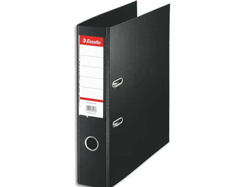 Classeur levier esselte standard a4 polypropylene dos 75mm coloris noir