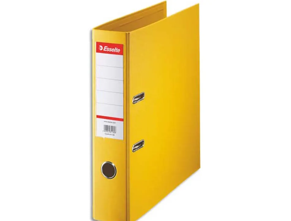 Classeur levier esselte standard a4 polypropylene dos 75mm coloris jaune