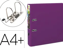 Classeur levier exacompta prem'touch polypropylène a4+ 32x30cm dos 8cm bouton poussoir coloris fuchsia
