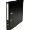 Classeur levier exacompta carton recouvert pvc a4 32x29cm dos 5cm étiquette porte-étiquette coloris noir