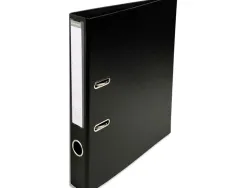 Classeur levier exacompta carton recouvert pvc a4 32x29cm dos 5cm étiquette porte-étiquette coloris noir