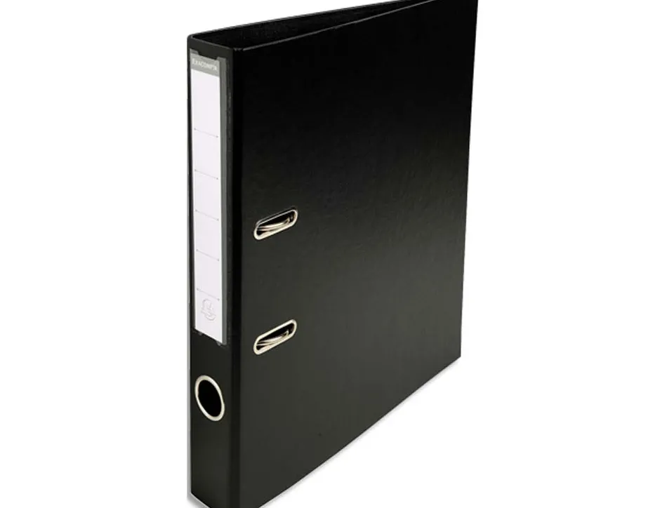Classeur levier exacompta carton recouvert pvc a4 32x29cm dos 5cm étiquette porte-étiquette coloris noir