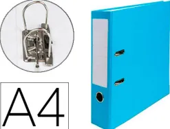 Classeur levier exacompta a4 polypropylène 22/10e dos 80mm coloris bleu clair