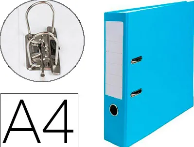 Classeur levier exacompta a4 polypropylène 22/10e dos 80mm coloris bleu clair