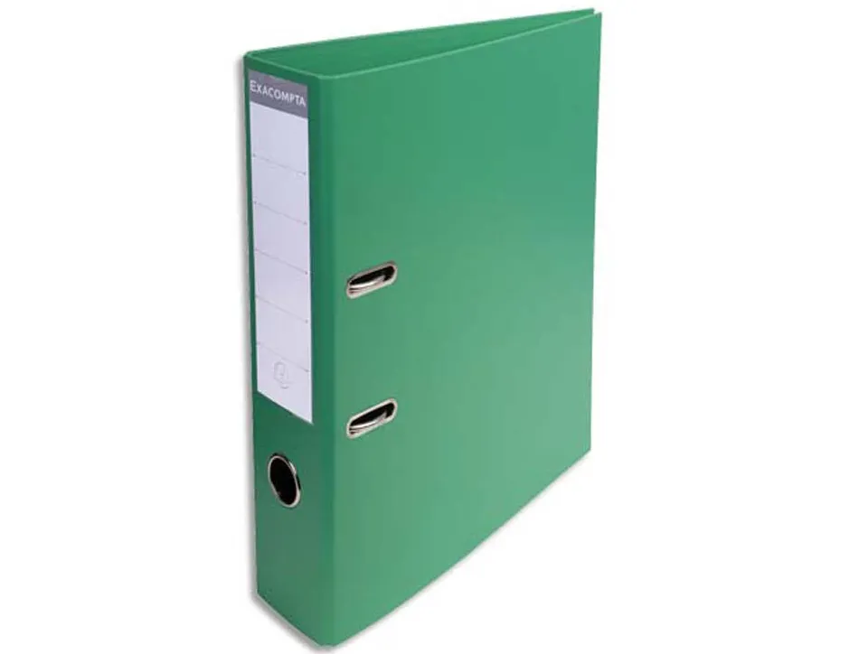Classeur levier exacompta carton recouvert pvc a4 32x29cm dos 7cm étiquette porte-étiquette coloris vert