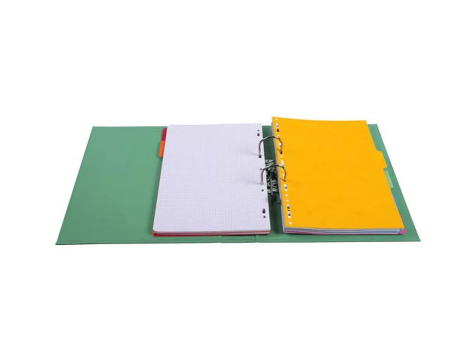 Classeur levier exacompta carton recouvert pvc a4 32x29cm dos 7cm étiquette porte-étiquette coloris vert