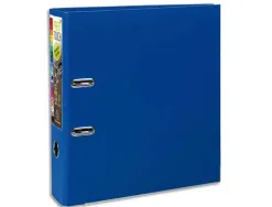 Classeur levier exacompta prem'touch polypropylène a4+ 32x30cm dos 8cm bouton poussoir coloris bleu foncé