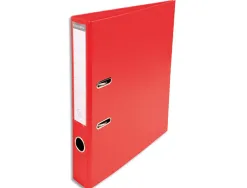 Classeur levier exacompta carton recouvert pvc a4 32x29cm dos 5cm étiquette porte-étiquette coloris rouge