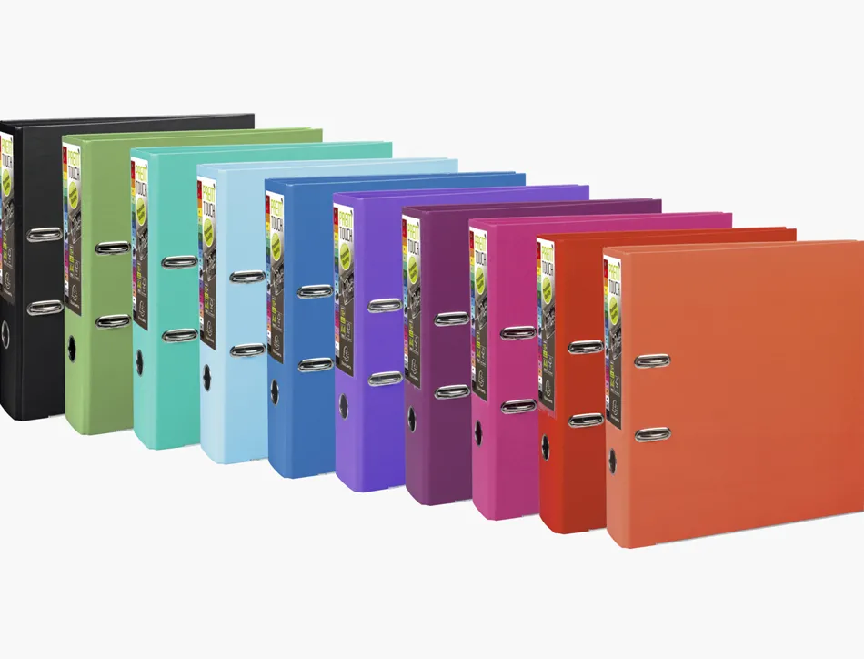 Classeur levier exacompta prem'touch polypropylène a4+dos 80mm couleurs assortis tendance